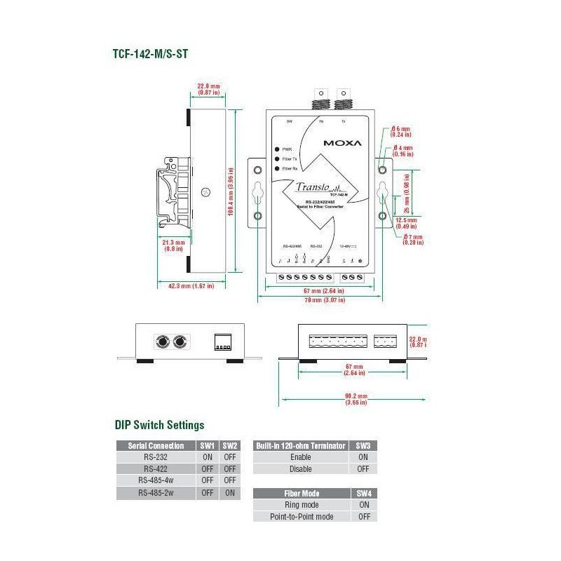 Moxa TCF-142-S-ST-T